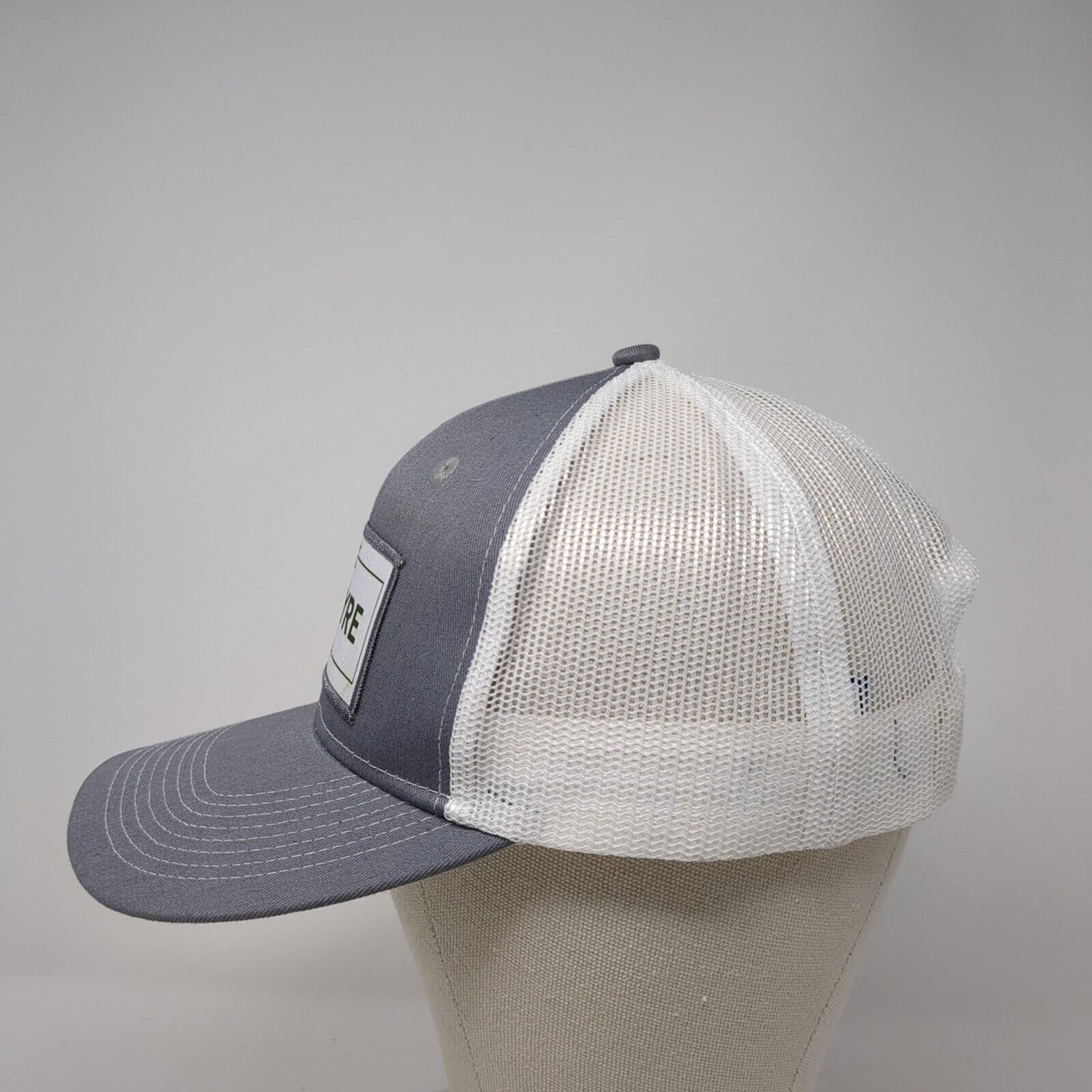 McIntyre Pastures Patch Snapback Trucker Hat Gray One Size Mesh Back