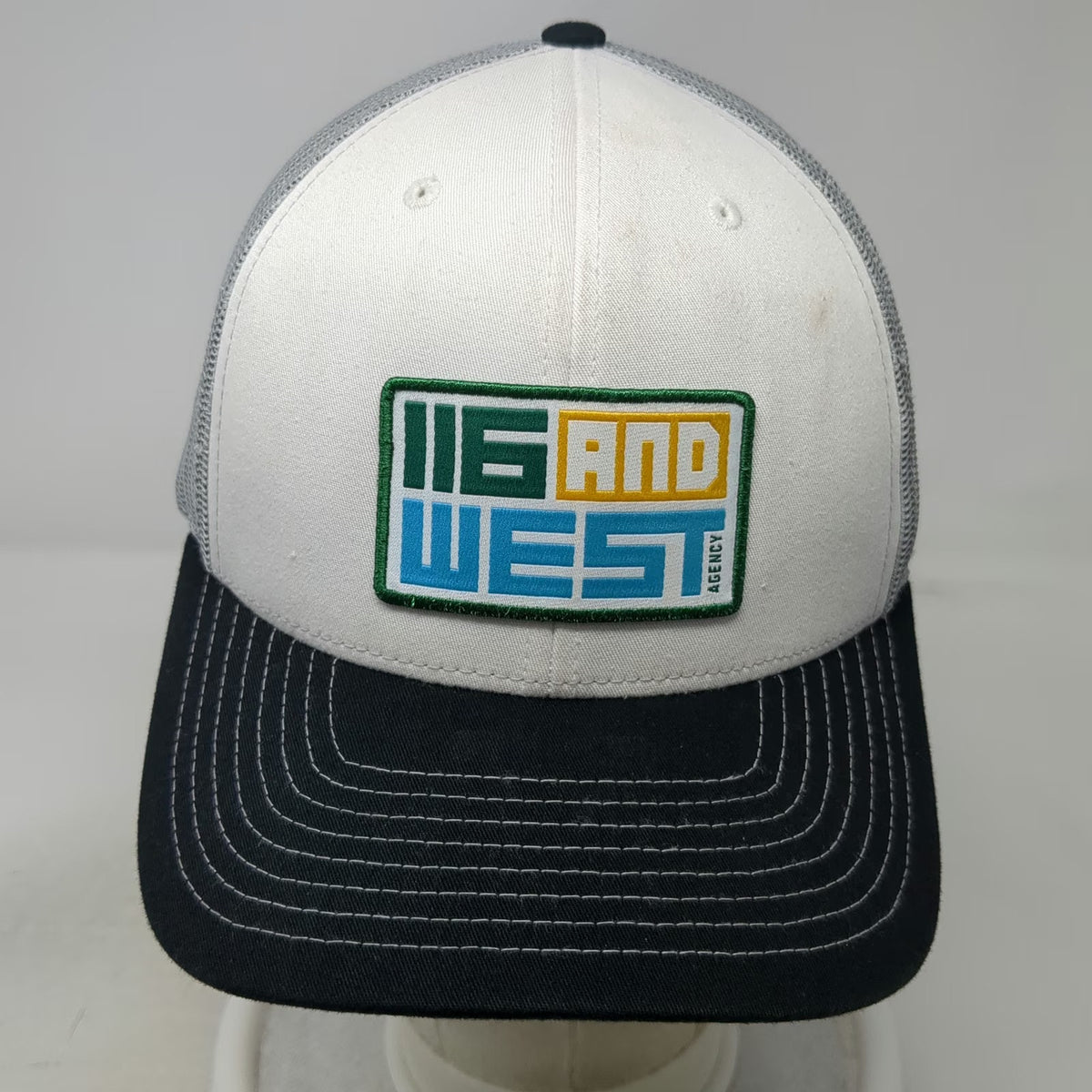 Richardson Trucker Hat White Black Gray One Size Mesh Snapback 116 And West