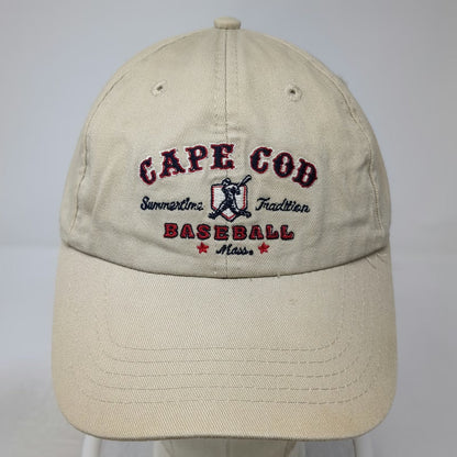 Cuffys Cape Cod Baseball Cap Beige One Size Adjustable Slideback Hat Embroidered