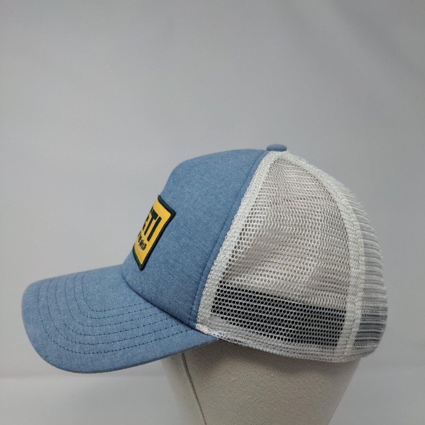 YETI Built For The Wild Snapback Trucker Hat Blue OSFA Adjustable Mesh Back