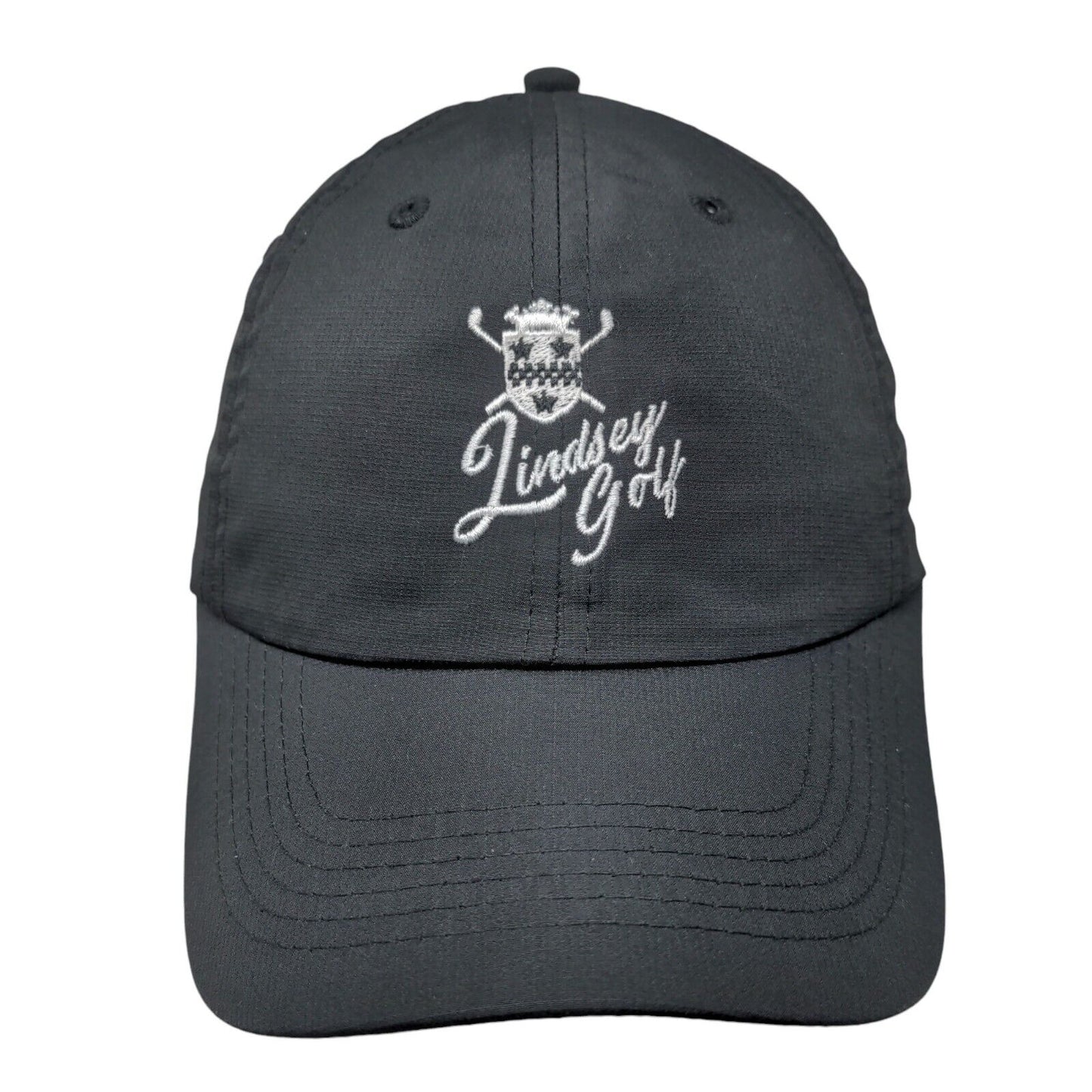 Lindsey Golf Est. 1981 Strapback Hat Black OS Adjustable Embroidered Imperial