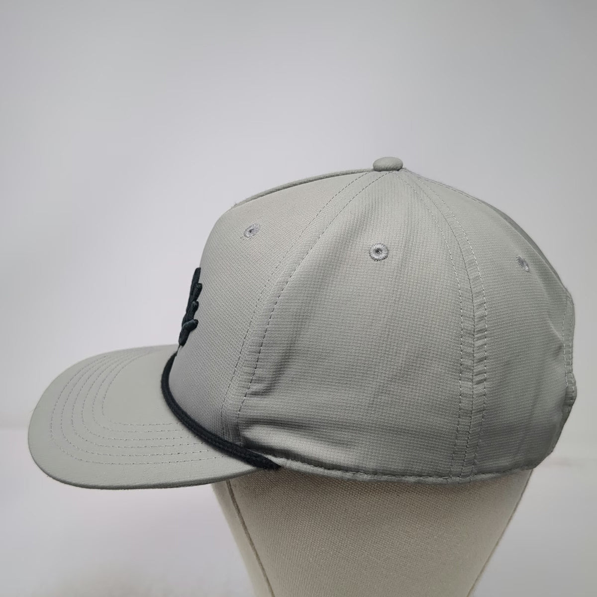 Cap America 5 Panel Gray One Size Hat Jacks Classic Embroidery Black Rope