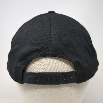 Decky 5 Panel Black Hat One Size Idaho Mountain Festival Patch Flat Brim Cap