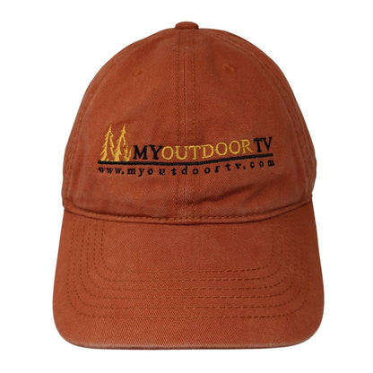 My Outdoor TV Slideback Baseball Cap Orange One Size Adjustable Embroidered