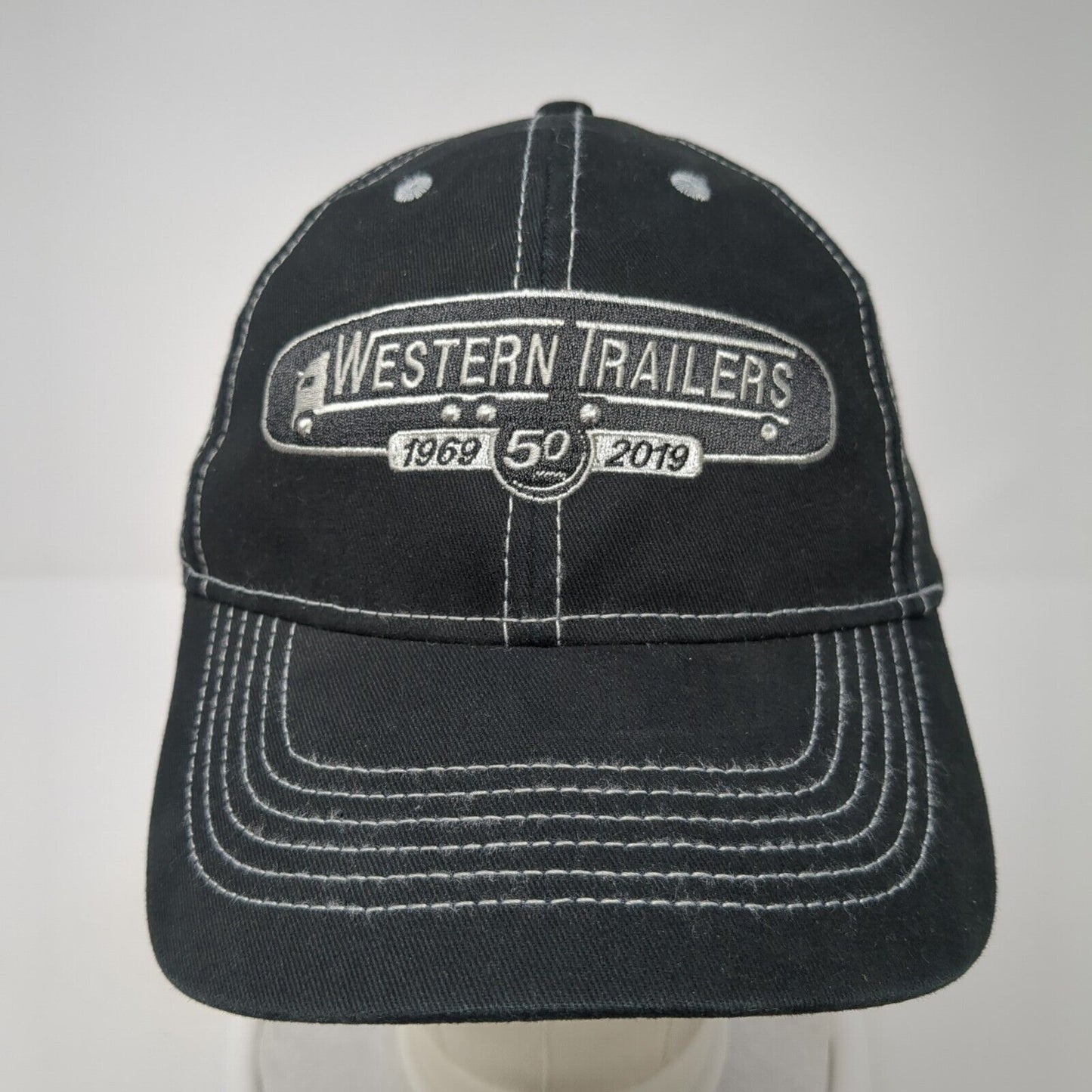 Western Trailers Strapback Hat Black One Size Embroidered 6 Panel