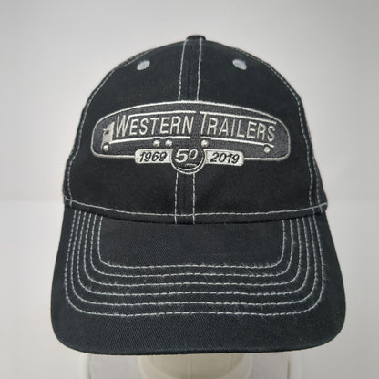 Western Trailers Strapback Hat Black One Size Embroidered 6 Panel