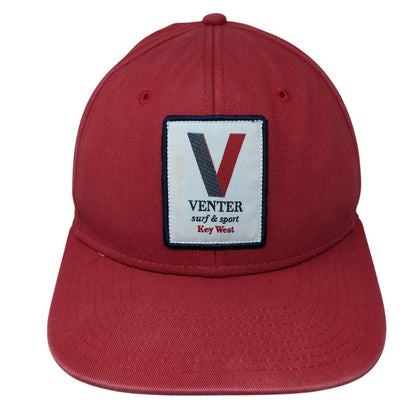 Venter Surf & Sport Key West Snapback Hat Red One Size Adjustable Embroidered