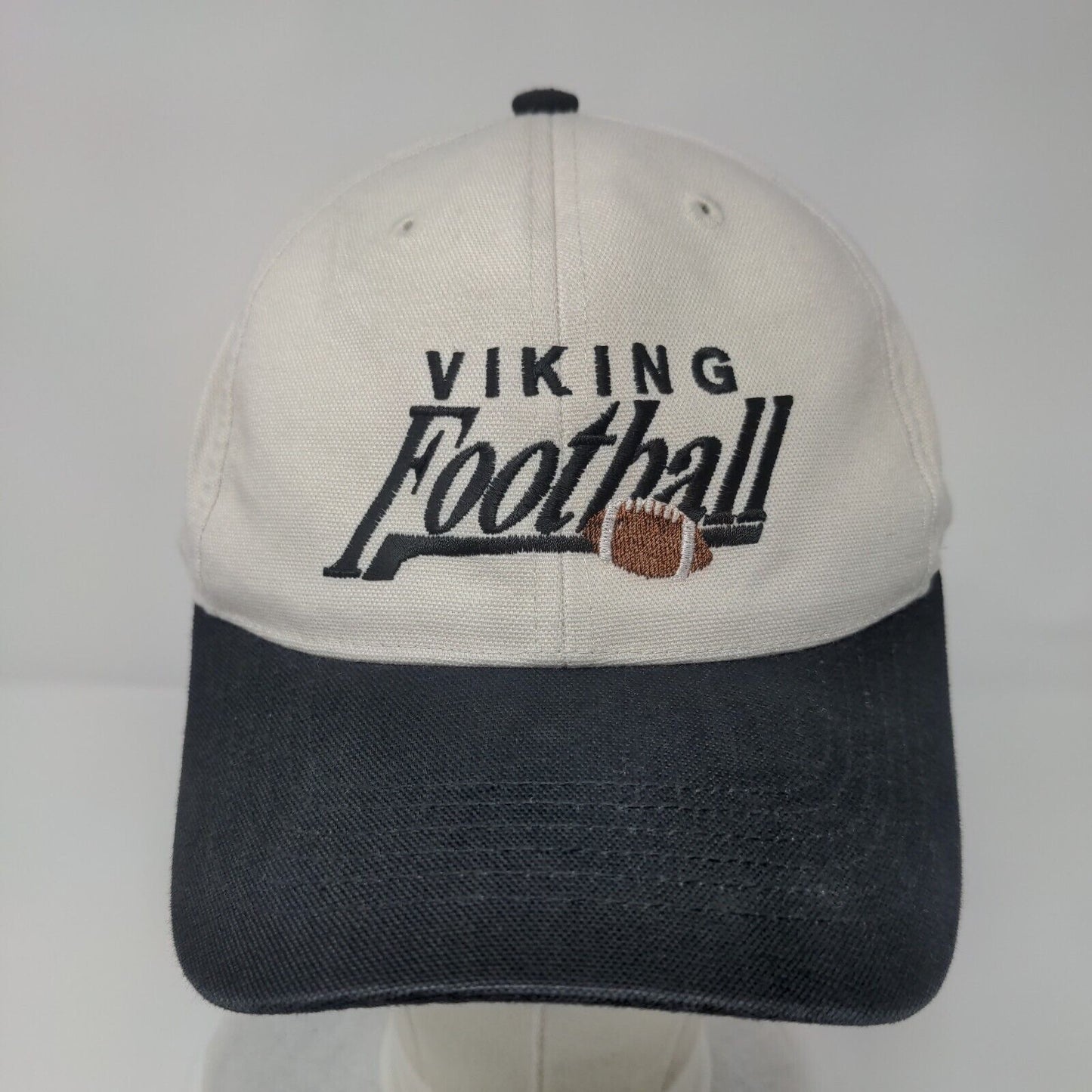 Viking Football Slideback Hat Tan One Size Embroidered Colorblock