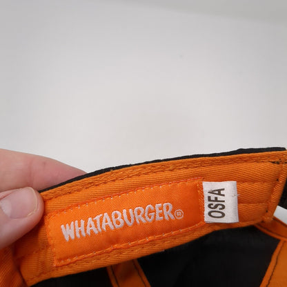 Whataburger Strapback Hat Black One Size Adjustable Embroidered 6 Panel