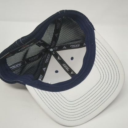 Pacific Headwear Fitted Trucker Hat Blue 6 7/8-7 3/8 Mesh Back 6 Panel Blank