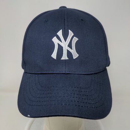 MLB New York Yankees Men's Strapback Hat Blue Embroidered Logo 100% Cotton