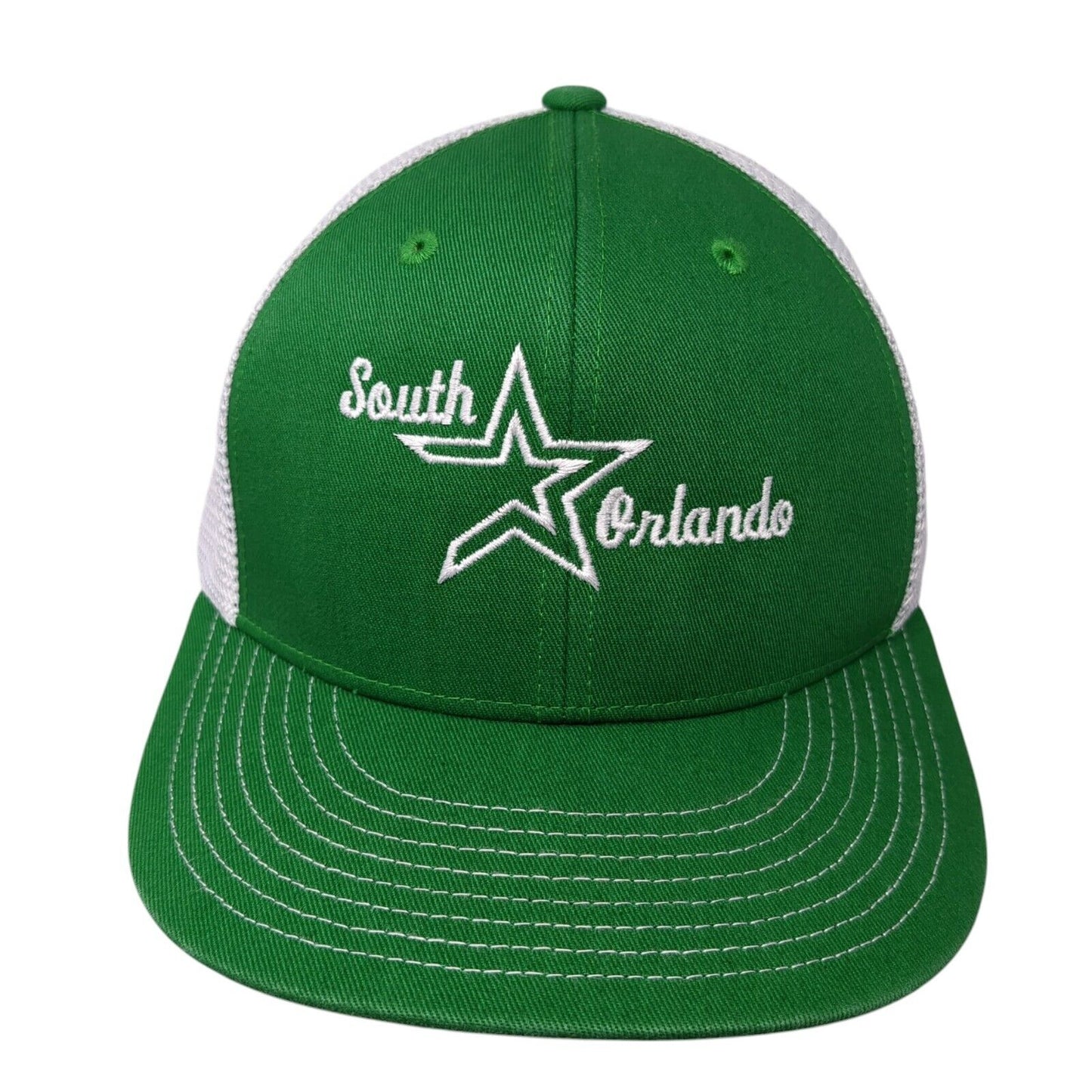 South Orlando Snapback Trucker Hat Green One Size Adjustable Mesh Back Champro