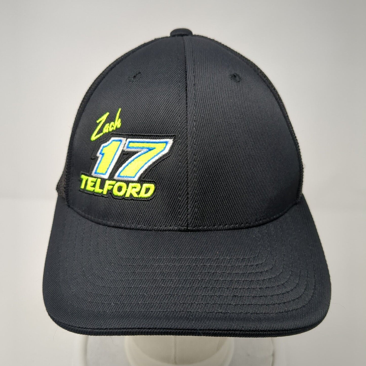 Zack Telford 17 Fitted Trucker Hat Black 6 7/8-7 3/8 Flexfit Embroidered Mesh