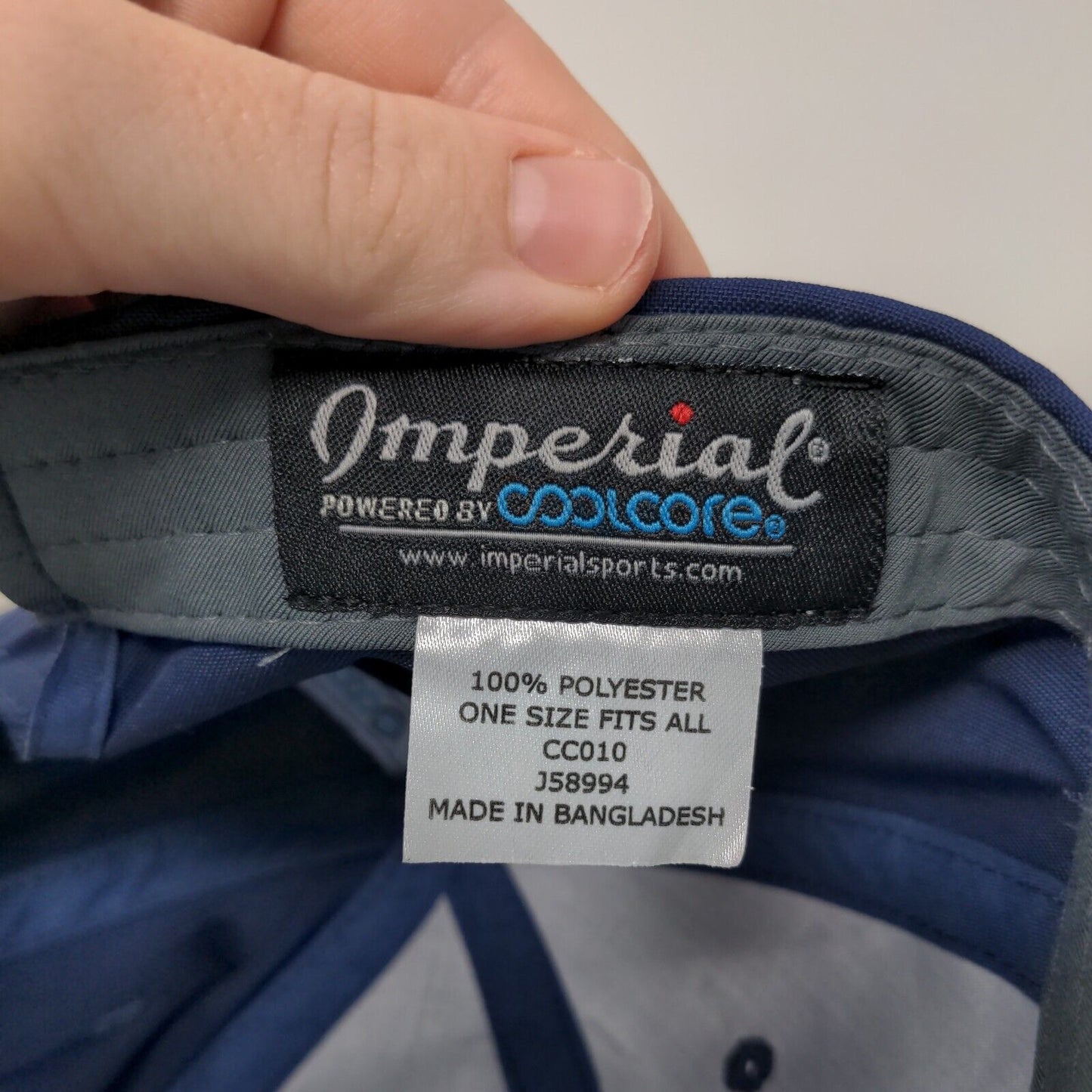 Imperial Coolcore Strapback Hat Blue OSFA Embroidered Tree 6 Panel