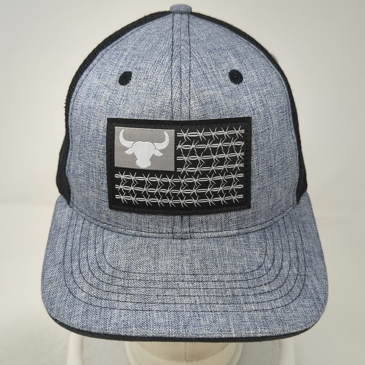 Arcadian Outfitters Trucker Hat Gray One Size Bull Barbed Wire Mesh Snapback
