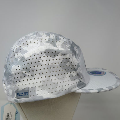 Alter Ego Running 5 Panel White Gray One Size Camo Breathable Performance Hat