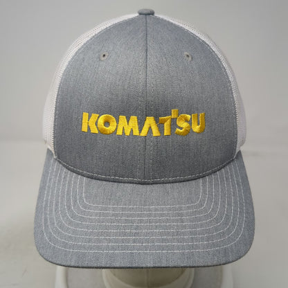 Richardson Baseball Cap Gray One Size Komatsu Mesh Snapback Trucker Logo Hat