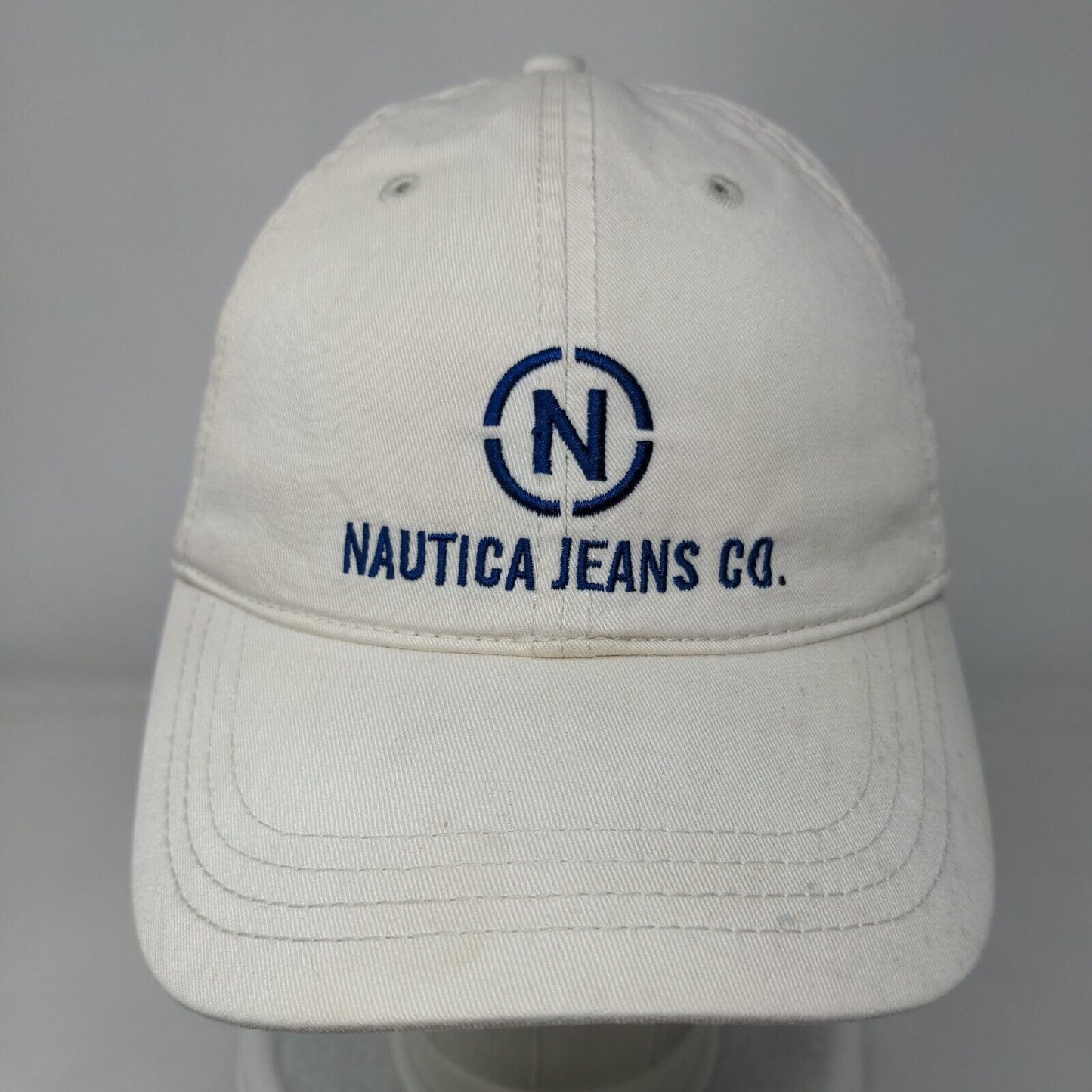 Nautica Jeans Co. Slideback Hat Cream One Size Embroidered 6 Panel