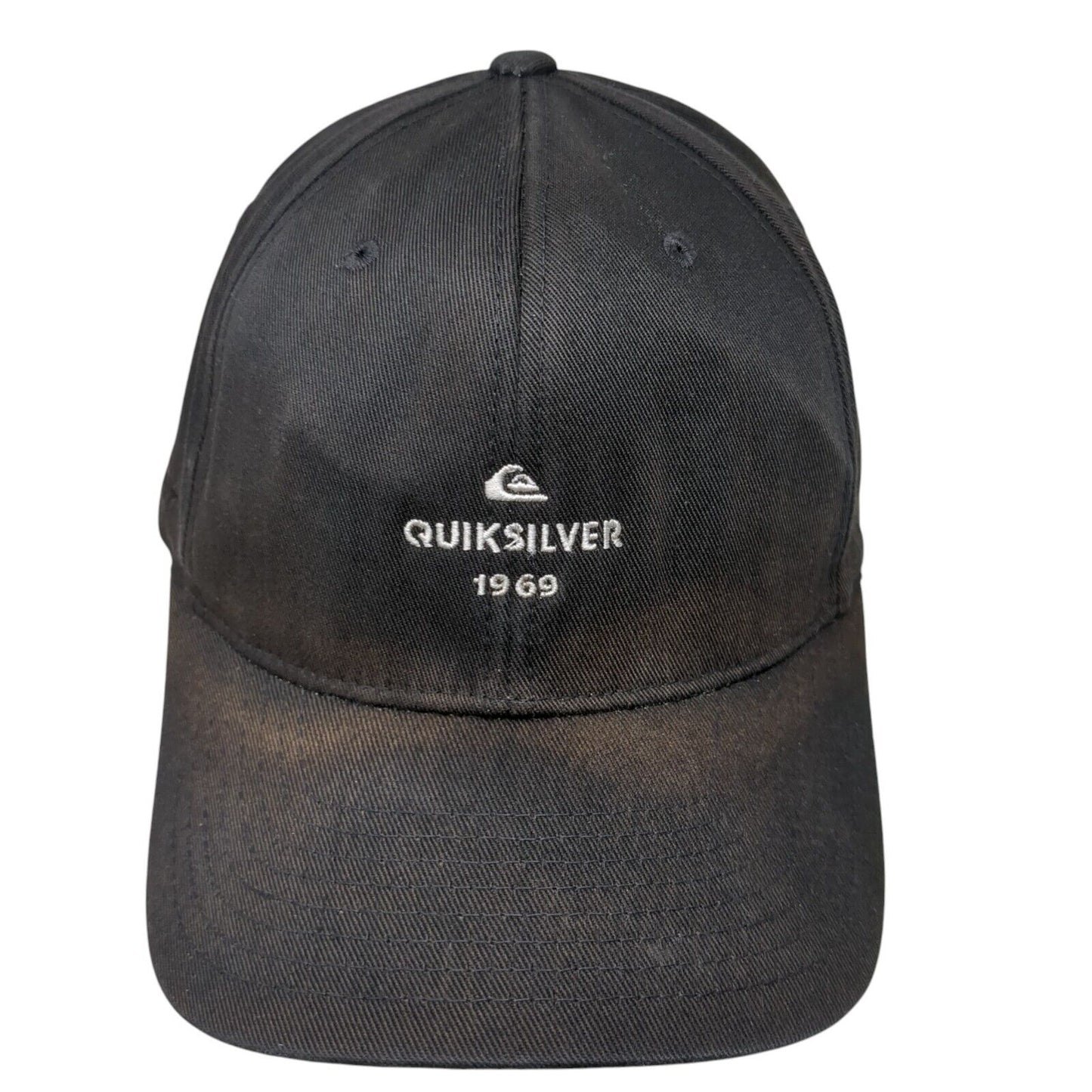 Quiksilver 1969 Fitted Hat Black L/XL Embroidered Flexfit 6 Panel