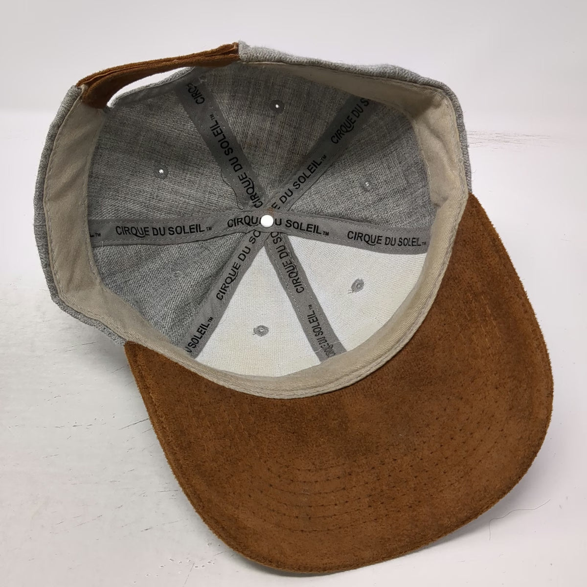 Cirque du Soleil Baseball Cap Gray One Size Suede Brim Logo Patch Strapback Hat