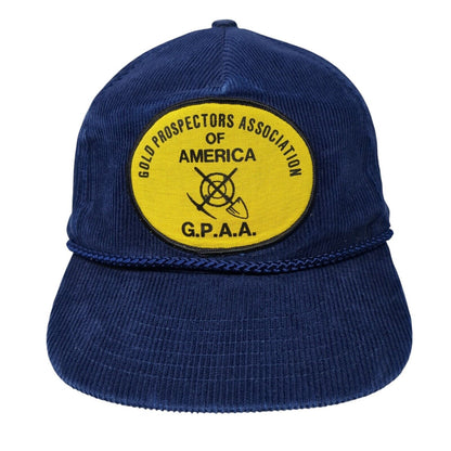 Gold Prospectors Association of America Snapback Rope Hat Blue OSFA Corduroy