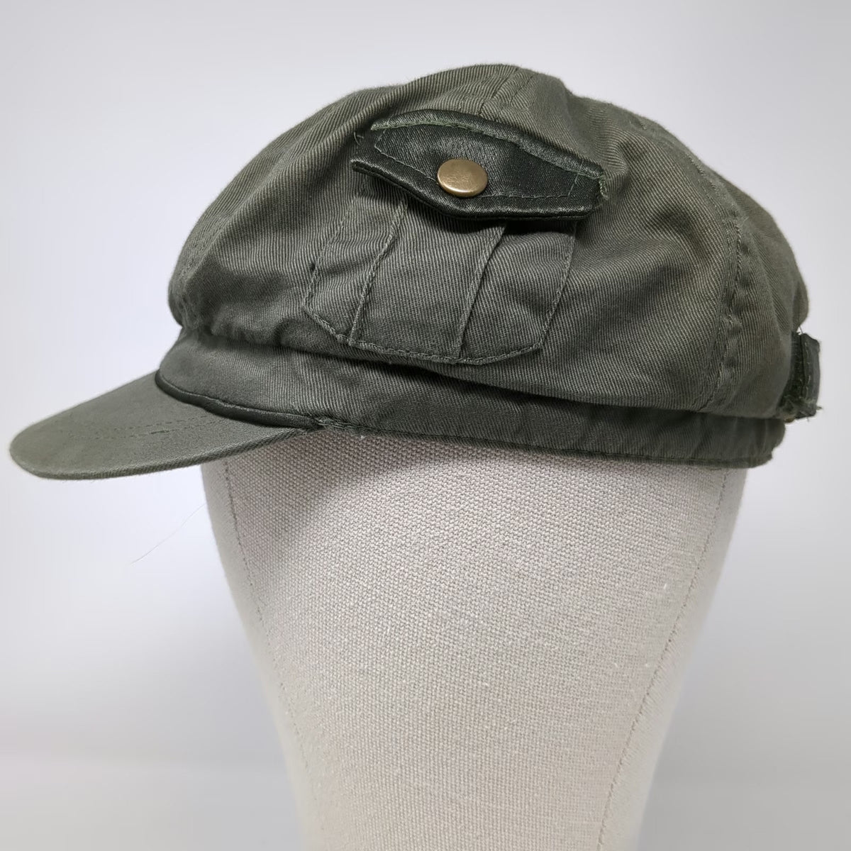 Limited Too Army Cap Green One Size Hat Cotton Pockets Zipper Slideback Military