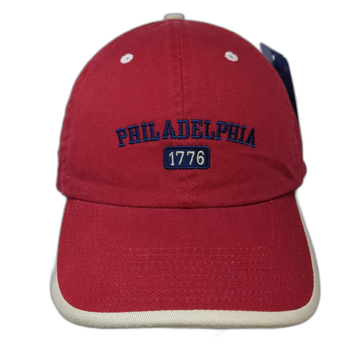 Perrin Baseball Cap Red One Size Philadelphia 1776 Embroidery Slideback Hat