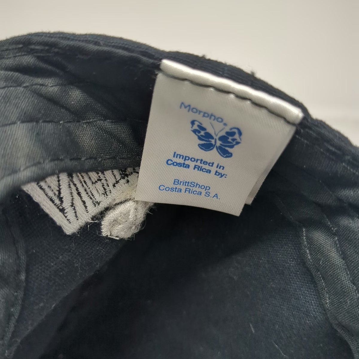 Morpho 5 Panel Black Hat One Size Surf Costa Rica Graphic Snapback Cotton