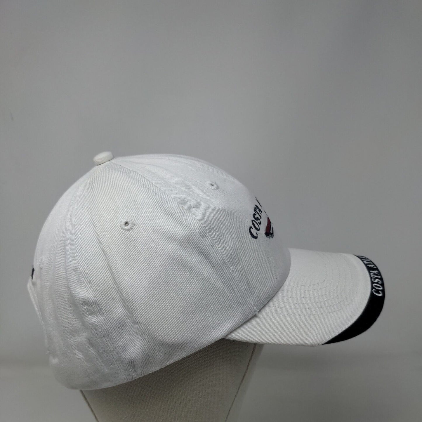 Costa Atlantica Slideback Hat White OS Adjustable Embroidered Gear For Sports