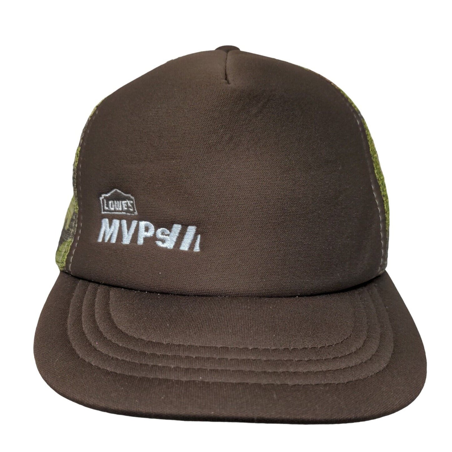 Lowe's MVPs Snapback Mesh Back Trucker Hat Camo One Size Embroidered