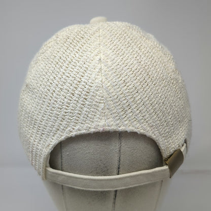 Sonoma Baseball Cap Beige One Size Slideback Woven Straw Frayed Brim Hat Blank