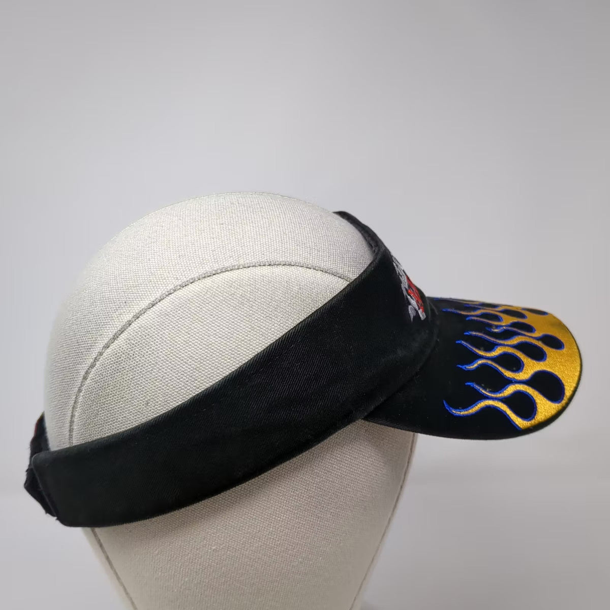 NASCAR Dodge Motorsports Racing Visor Black Gold Flames Drew Pearson Hat OSFA