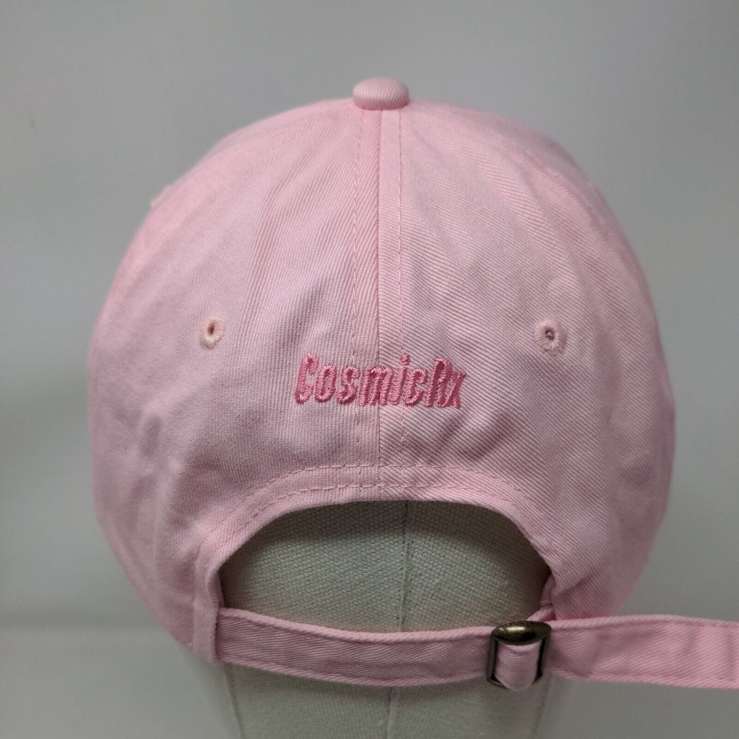Cosmic Fit Club Slideback Hat Pink One Size Adjustable Embroidered 6 Panel