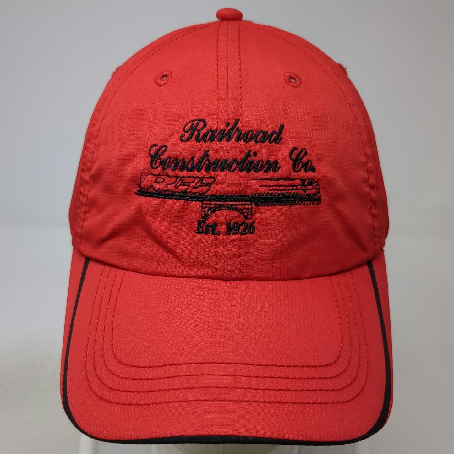 KC Caps Railroad Construction Co Train Baseball Cap Red One Size Strapback Hat