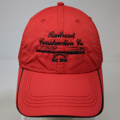 KC Caps Railroad Construction Co Train Baseball Cap Red One Size Strapback Hat