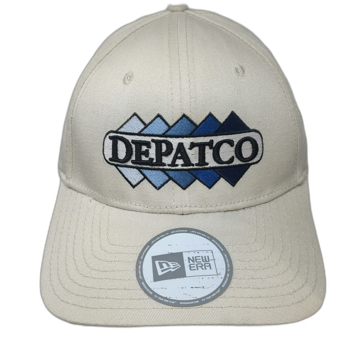 Era Baseball Cap Beige Blue M Hat Structured Stretch Fit DEPATCO Construction