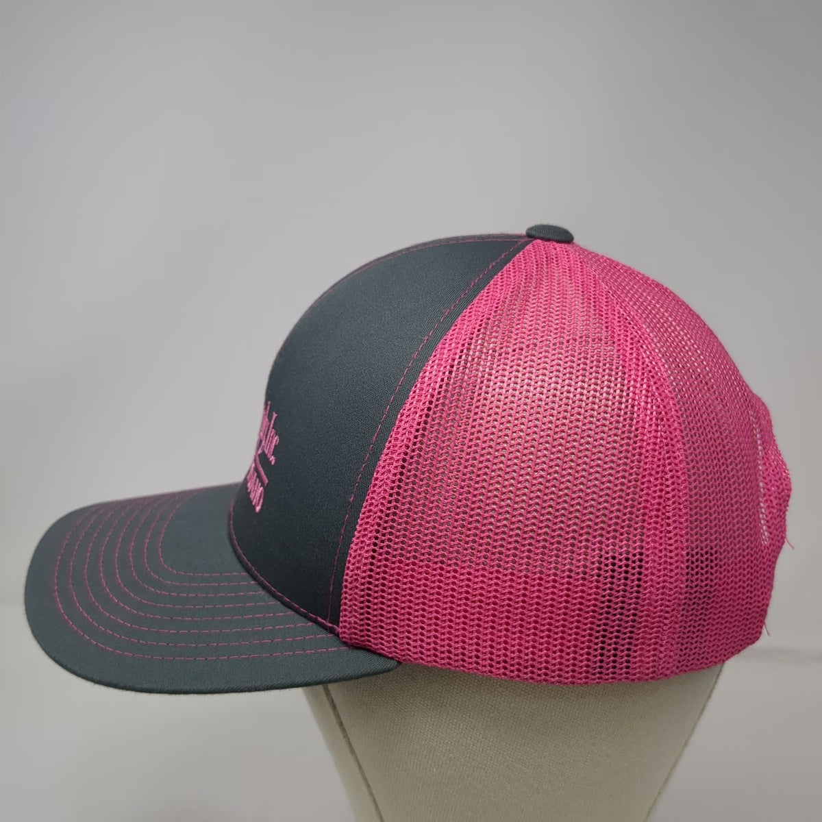 Pacific Headwear Trucker Hat Gray Pink One Size Big Valley Supply Idaho Mesh