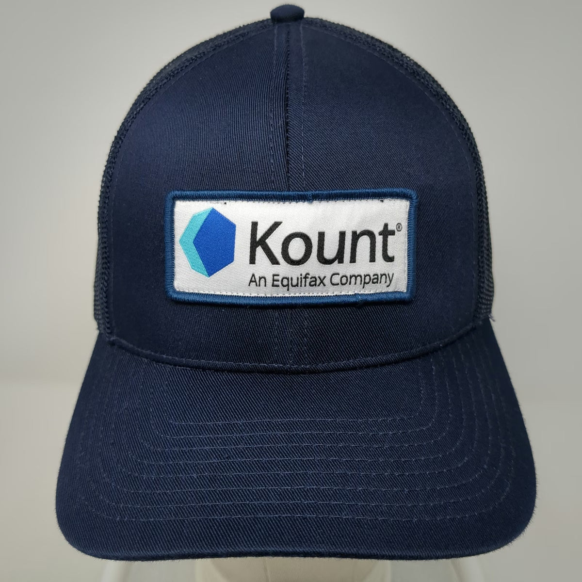 Cap America Trucker Hat Blue One Size Kount Equifax Patch Snapback Mesh Back