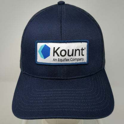 Cap America Trucker Hat Blue One Size Kount Equifax Patch Snapback Mesh Back