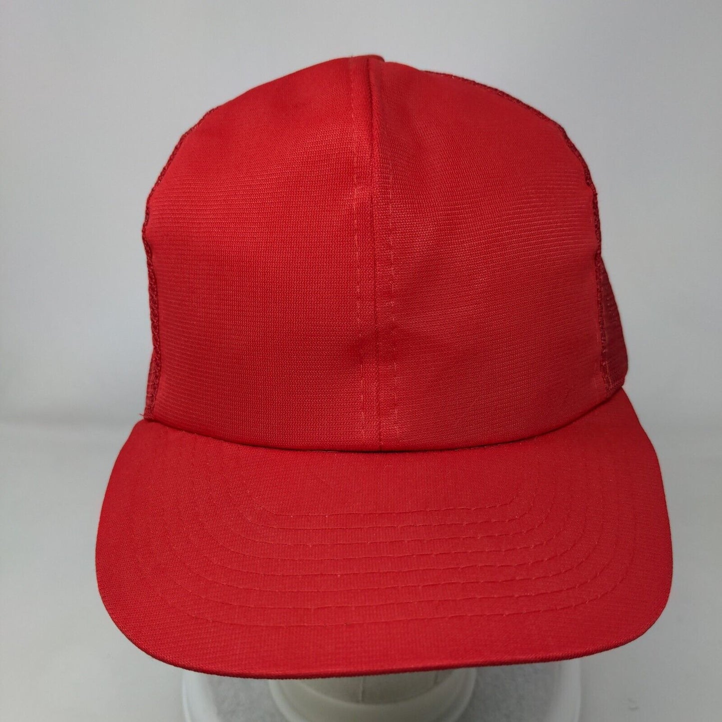 Unbranded Snapback Trucker Hat Red OSFA Adjustable Mesh Back Blank Polyester