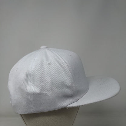 Unbranded Snapback Hat White One Size Adjustable Solid Blank 6 Panel