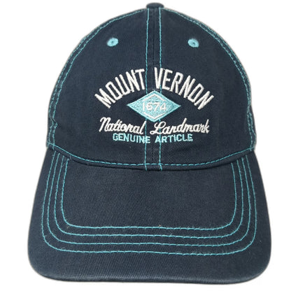 Prairie Mountain Blue One Size Baseball Cap Hat Mount Vernon Contrast Stitch