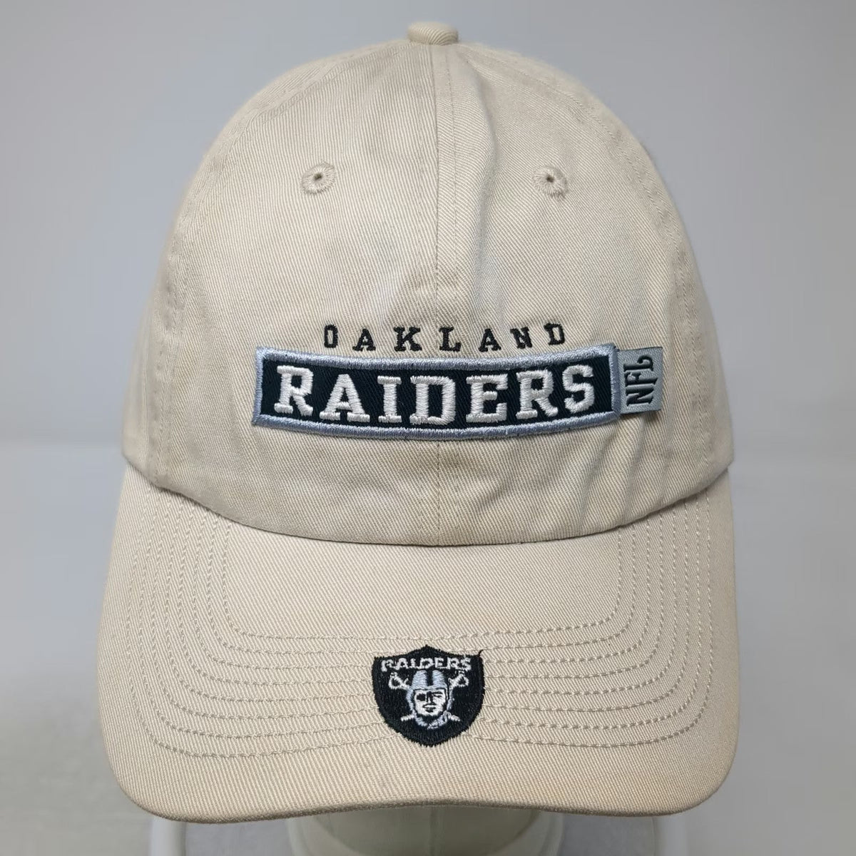 Oakland Raiders NFL Cap Beige One Size Cotton Slideback Curved Brim Logo Hat