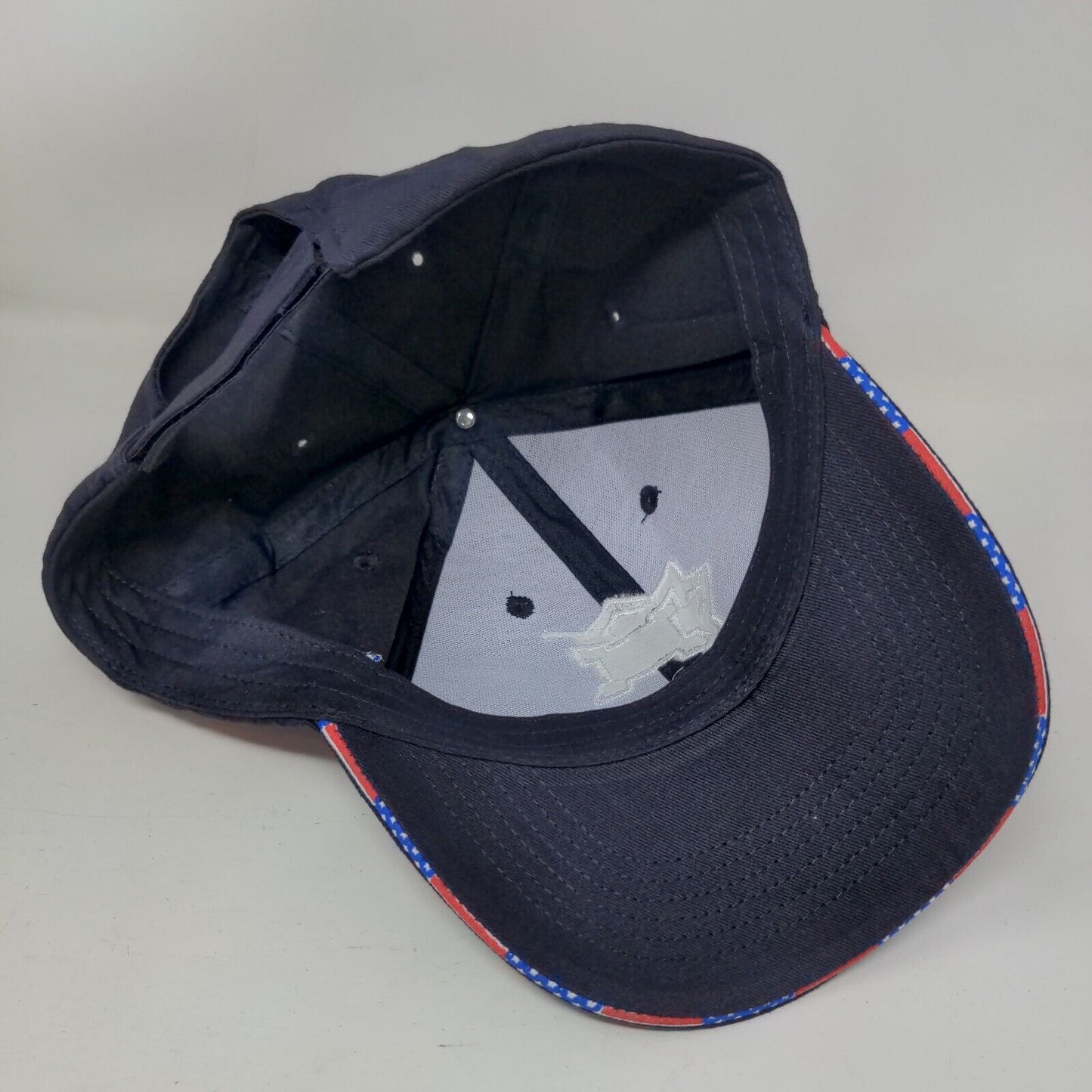 Fort Ticonderoga Strapback Hat Blue One Size American Flag Embroidered