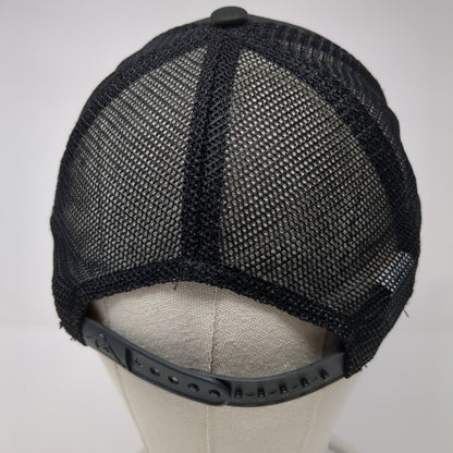 Striped Snapback Trucker Hat Black One Size Adjustable Mesh Back Polyester