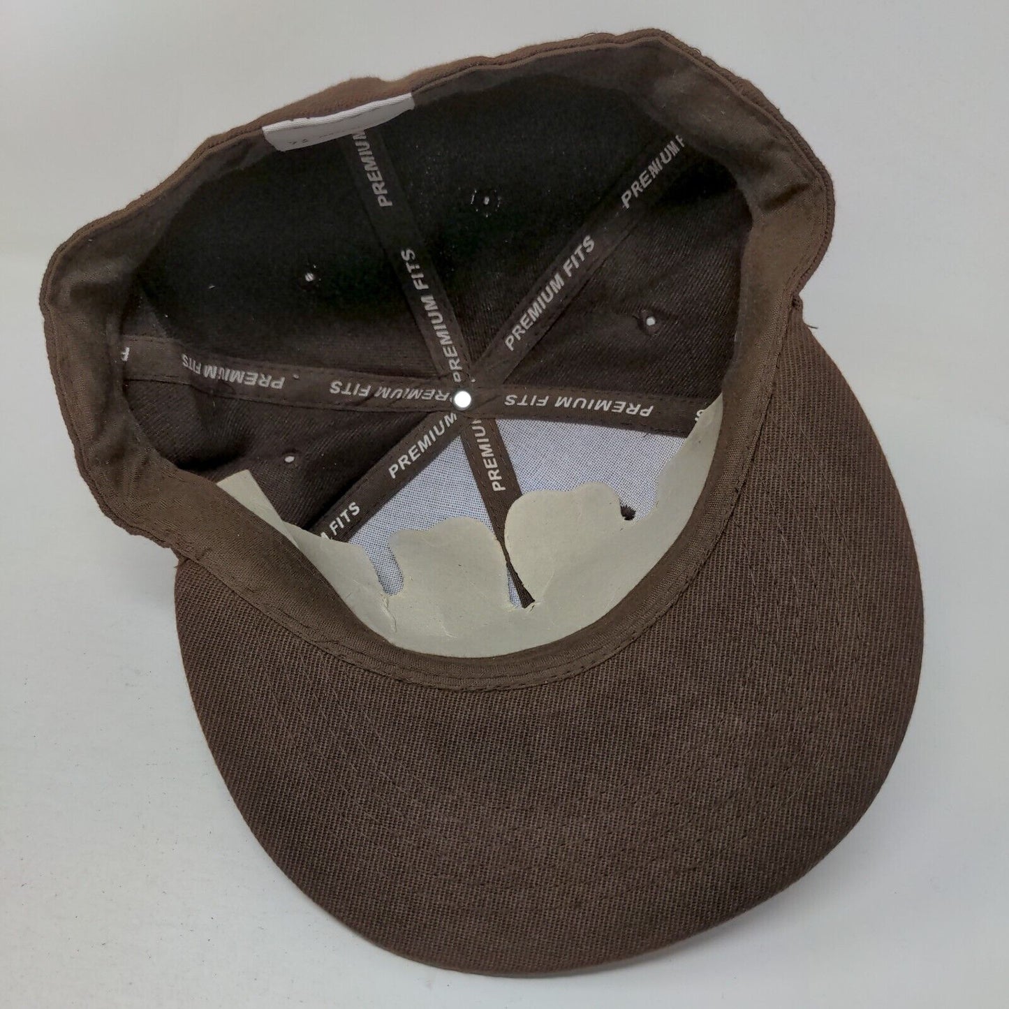 Unbranded Fitted Hat Brown Size 7 3/4 Premium Fits Vented Holes 6 Panel Blank