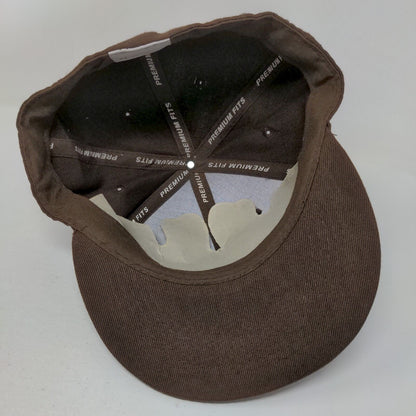 Unbranded Fitted Hat Brown Size 7 3/4 Premium Fits Vented Holes 6 Panel Blank