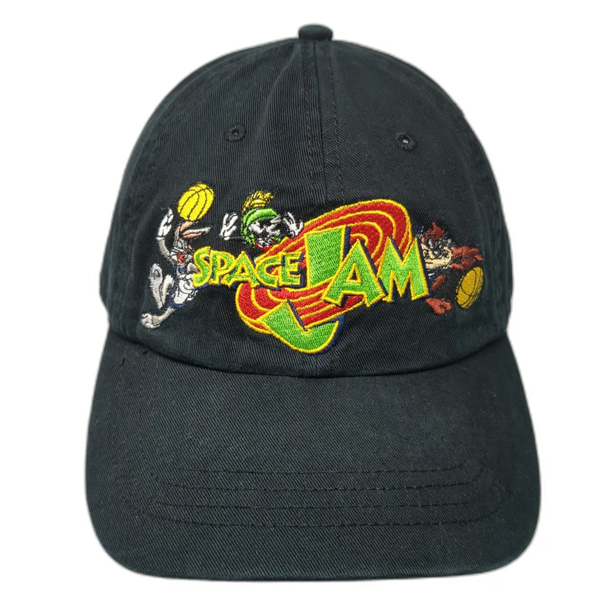 Warner Bros Space Jam Baseball Cap Hat Black Bugs Bunny Marvin Taz Vintage