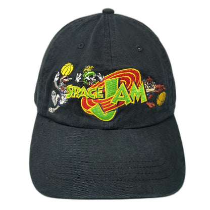 Warner Bros Space Jam Baseball Cap Hat Black Bugs Bunny Marvin Taz Vintage