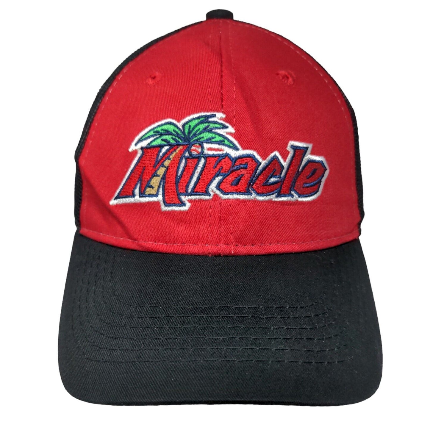 Miracle Snapback Mesh Back Trucker Hat Black OSFM Palm Tree OC Sports